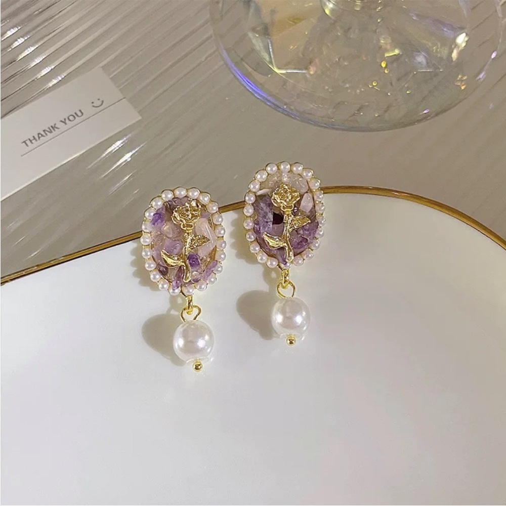 Champagne Rose Earrings